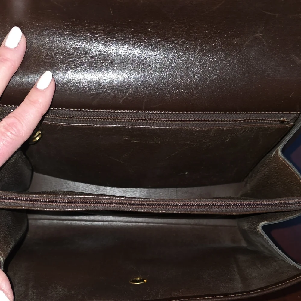 Dior Vintage Brown Leather Satchel